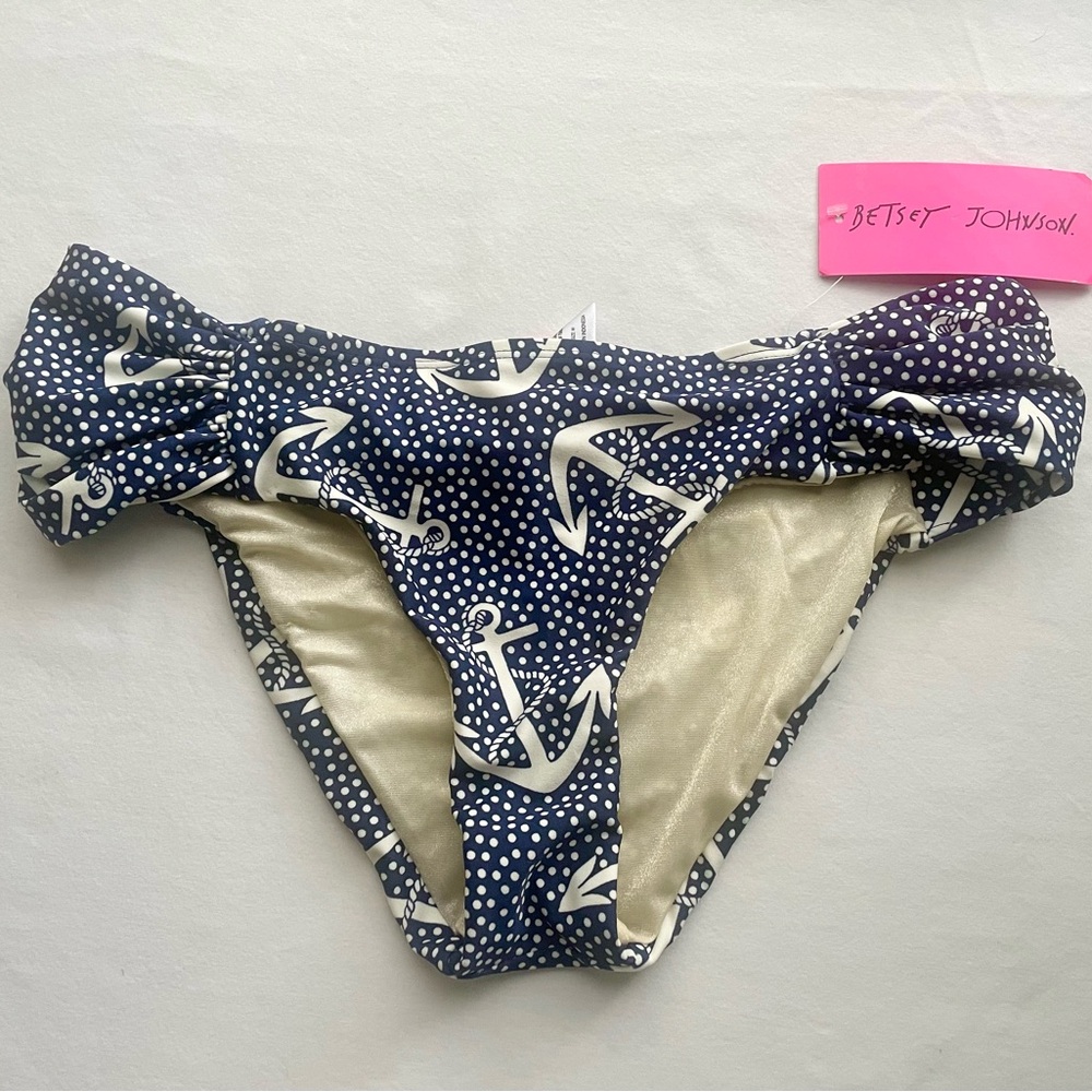 Betsey Johnson Blue Nautical Swimsuit Bottom